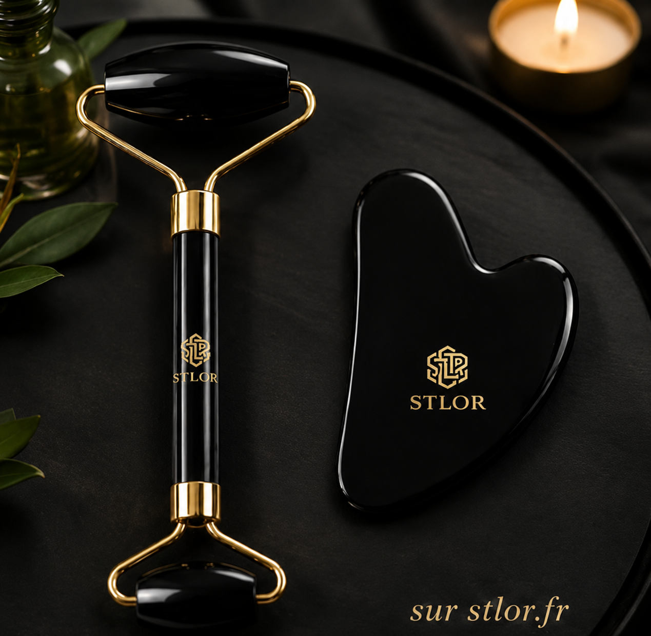 Coffret Rituel Obsidienne Noire — Gua Sha & Roller | STLOR